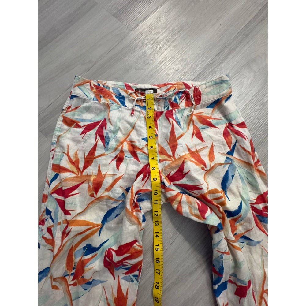 Tommy Bahama Pants Women Tropical Bird of Paradise Linen Blend Wide Leg Pants 6 - Picture 8 of 14